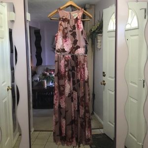 Floral chiffon maxi dress size 12